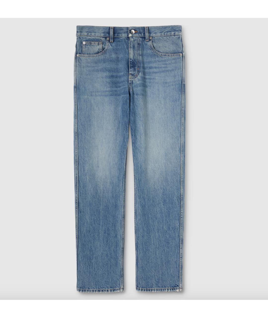 GUCCI Голубые хлопковые джинсы скинни, фото 6