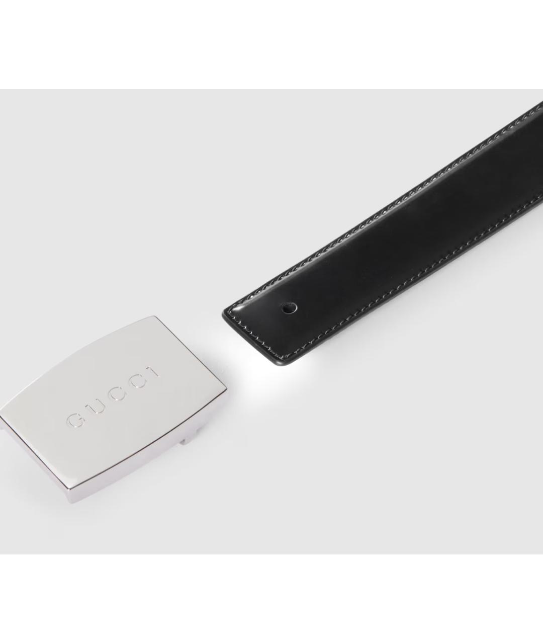 GUCCI Черный кожаный ремень, фото 4