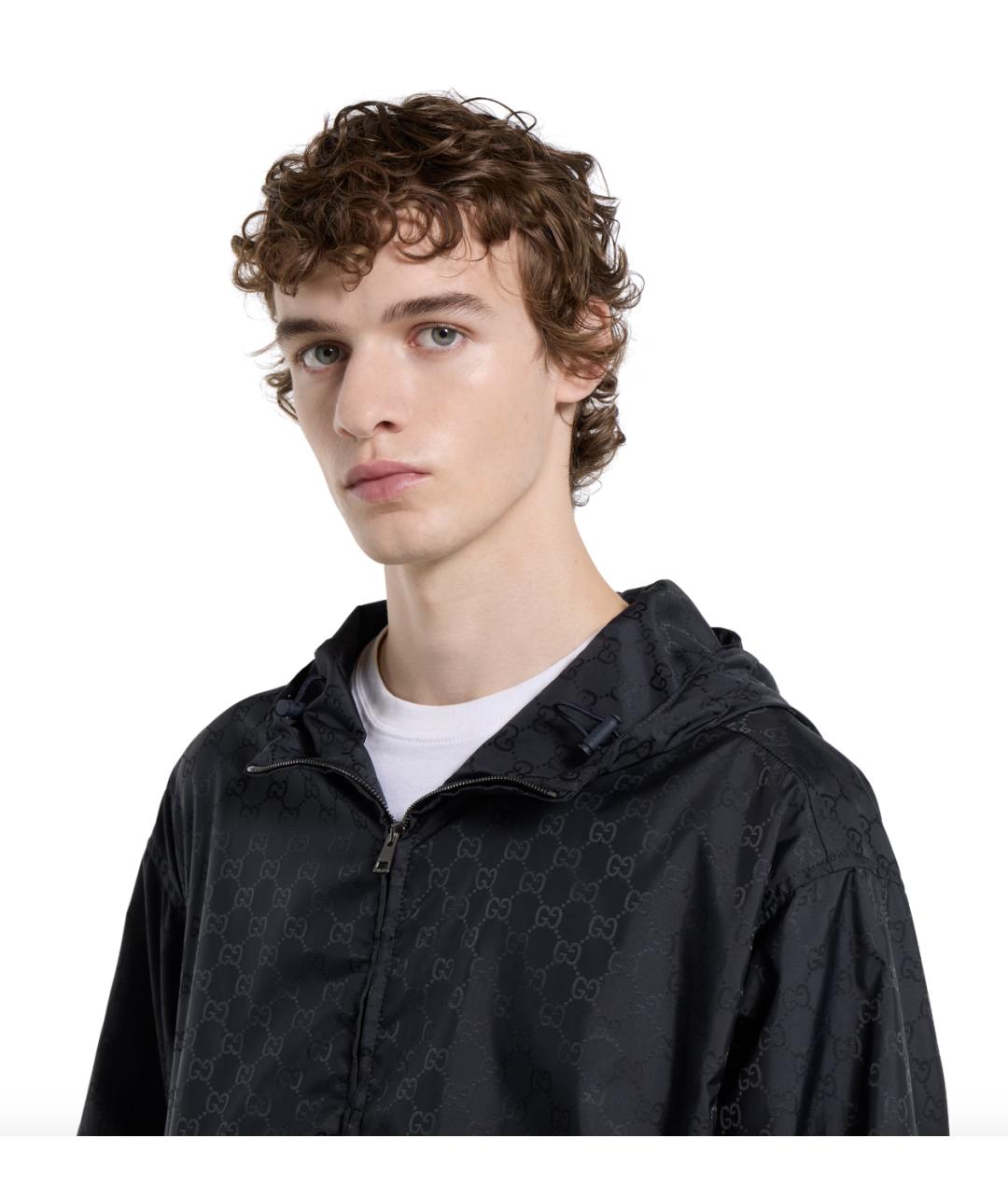 GUCCI Темно-синяя полиамидовая куртка, фото 3