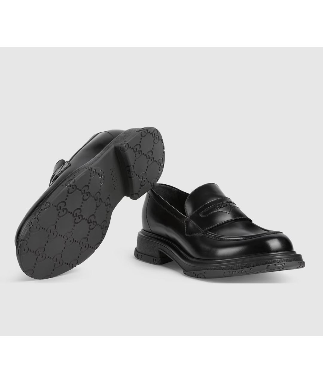 GUCCI Черные кожаные лоферы, фото 8