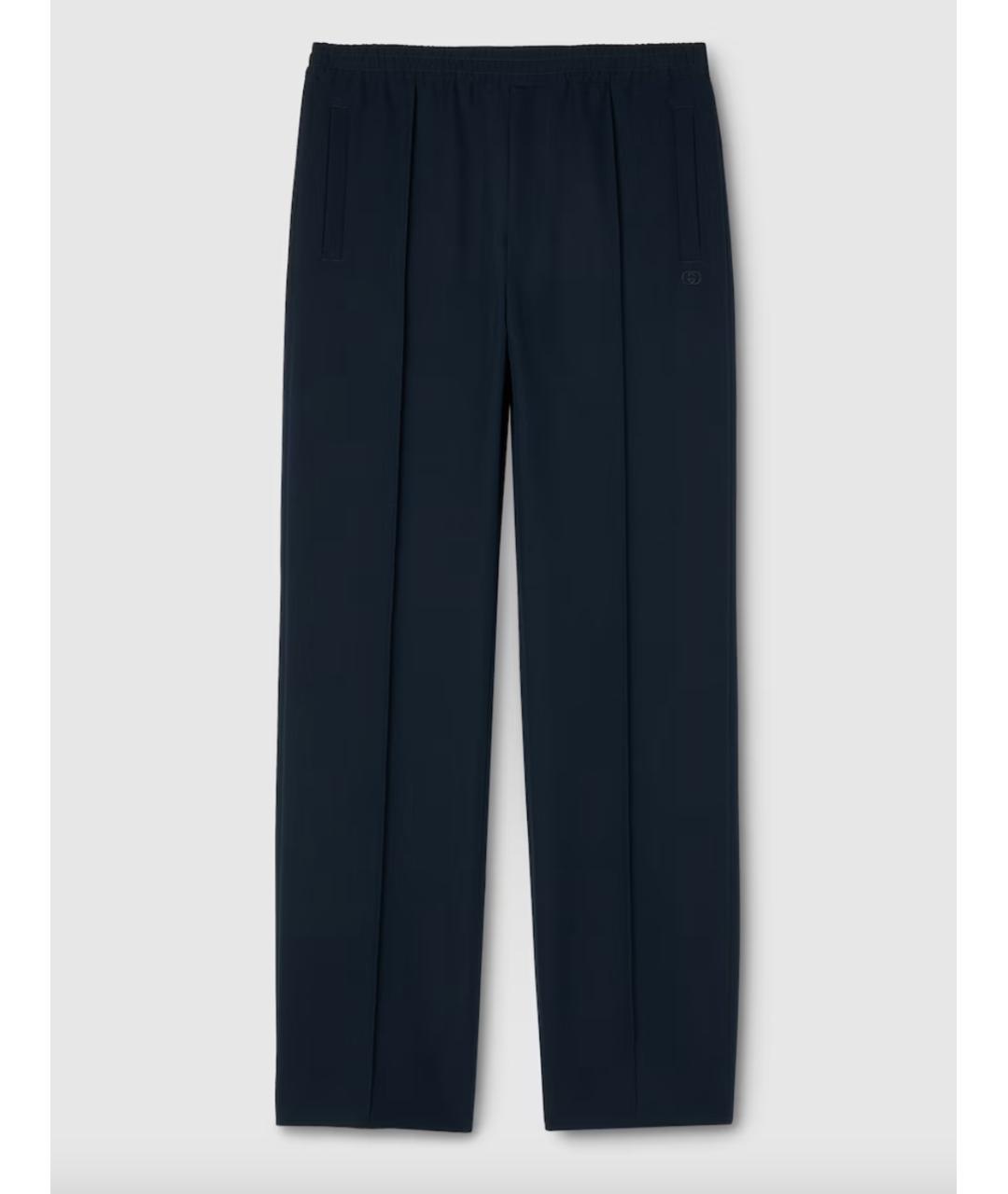 GUCCI Темно-синие полиэстеровые повседневные брюки, фото 6