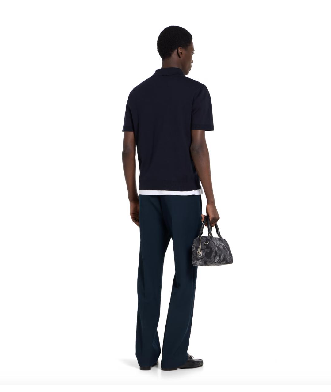 GUCCI Темно-синие полиэстеровые повседневные брюки, фото 4