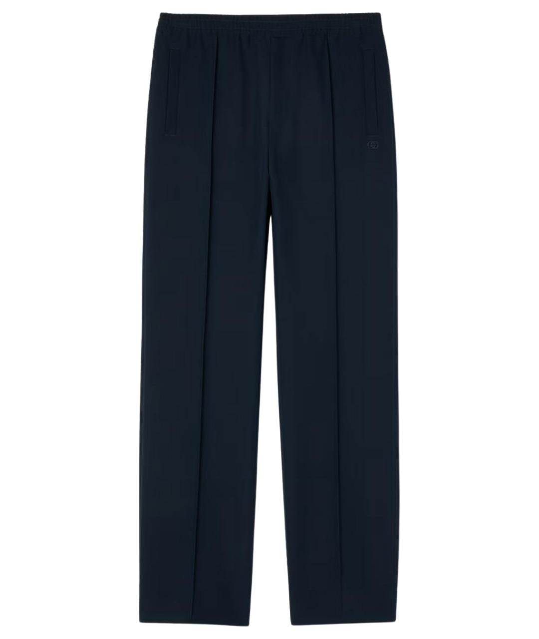 GUCCI Темно-синие полиэстеровые повседневные брюки, фото 1