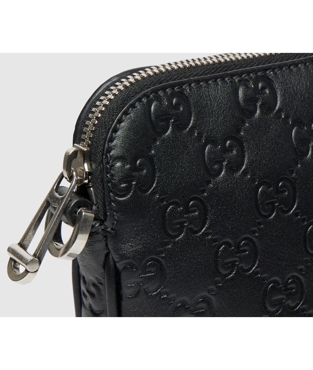 GUCCI Черная кожаная сумка на плечо, фото 4