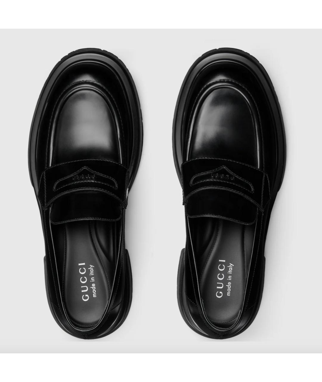 GUCCI Черные кожаные лоферы, фото 6