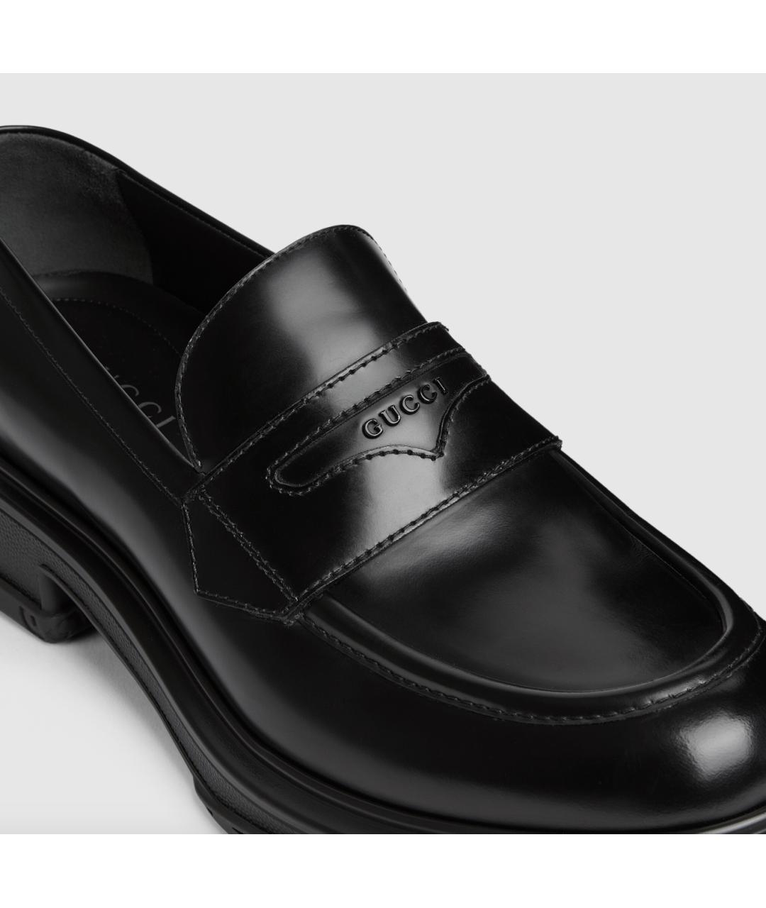 GUCCI Черные кожаные лоферы, фото 8