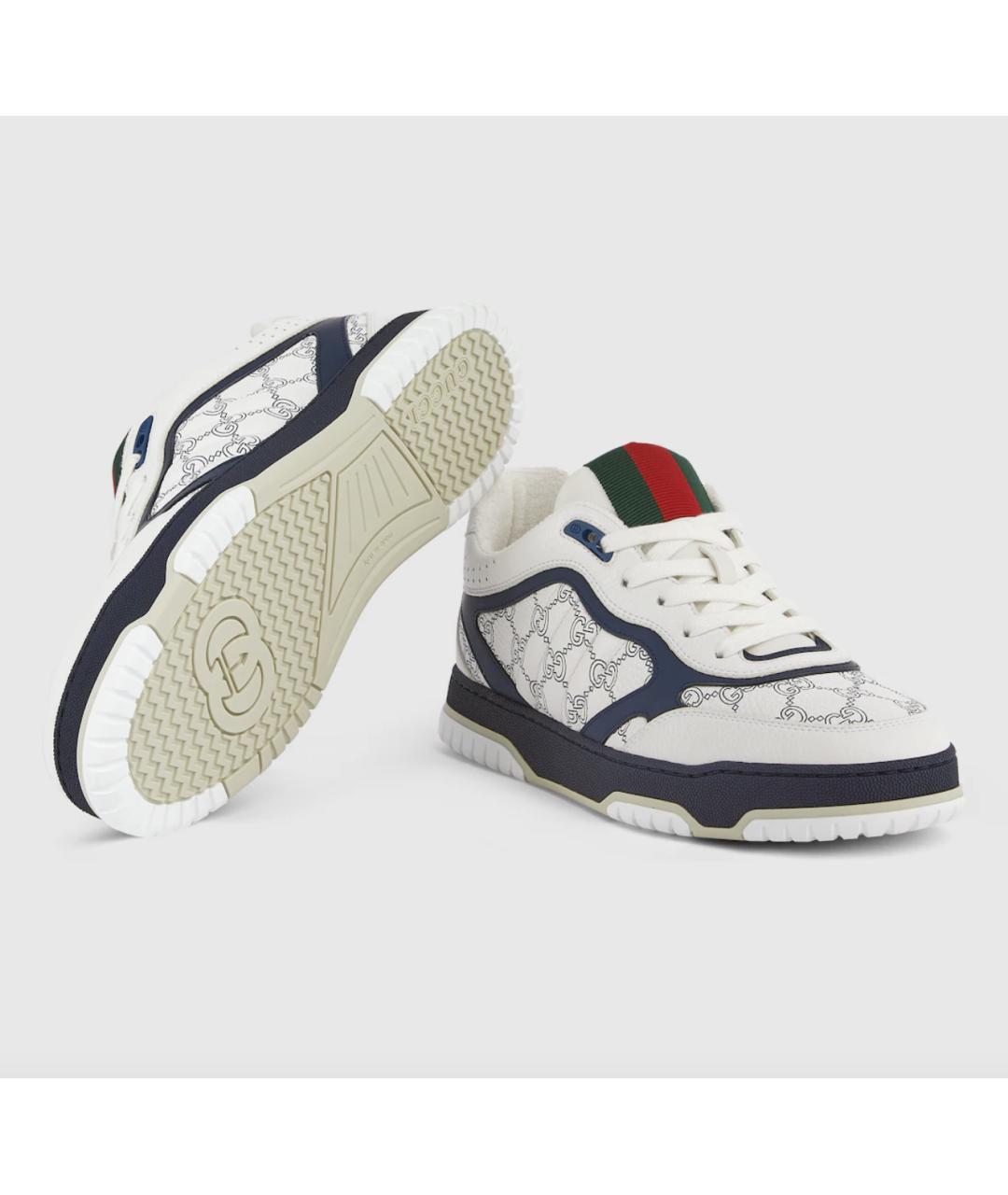 GUCCI Белые кожаные низкие кроссовки / кеды, фото 7