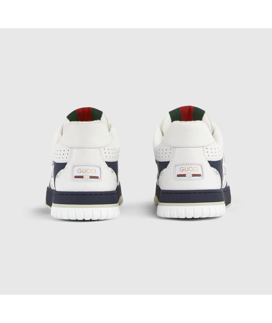 GUCCI Белые кожаные низкие кроссовки / кеды, фото 5