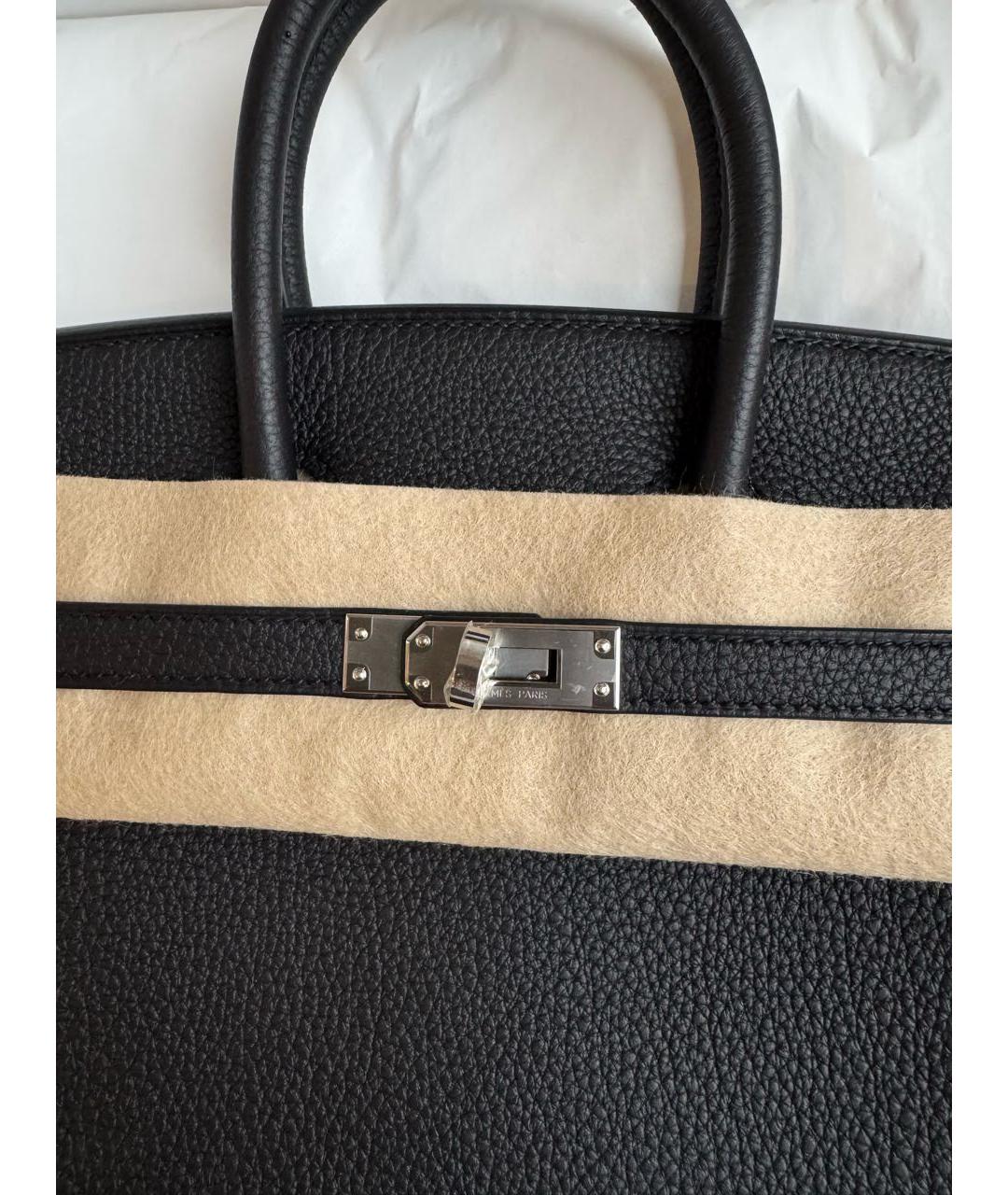 HERMES Черная кожаная сумка с короткими ручками, фото 2