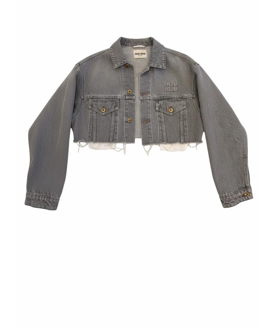 MIU MIU Серая деним куртка, фото 1