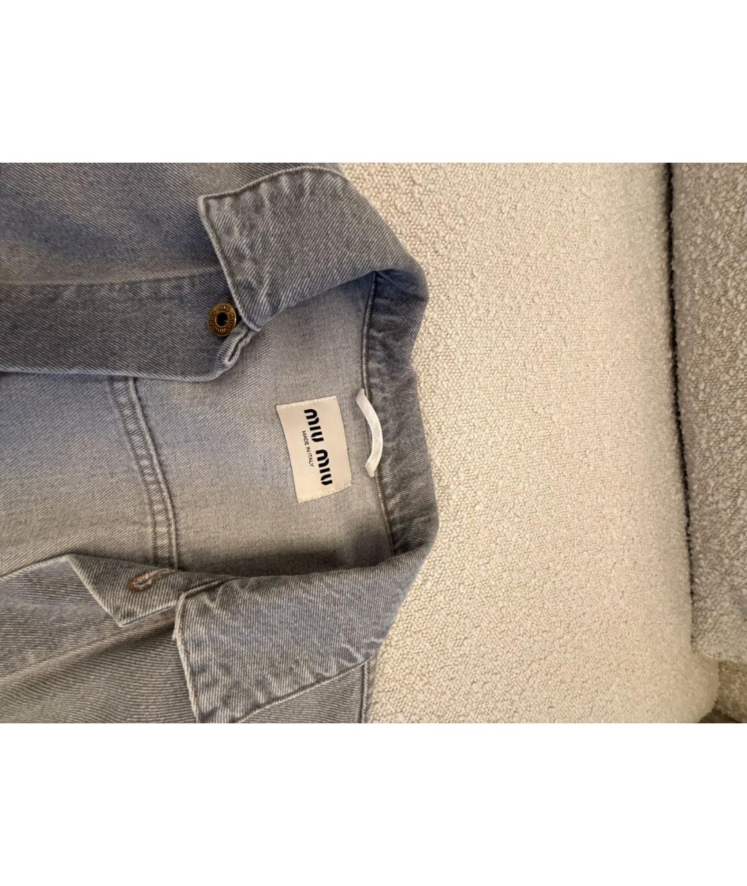 MIU MIU Серая деним куртка, фото 3