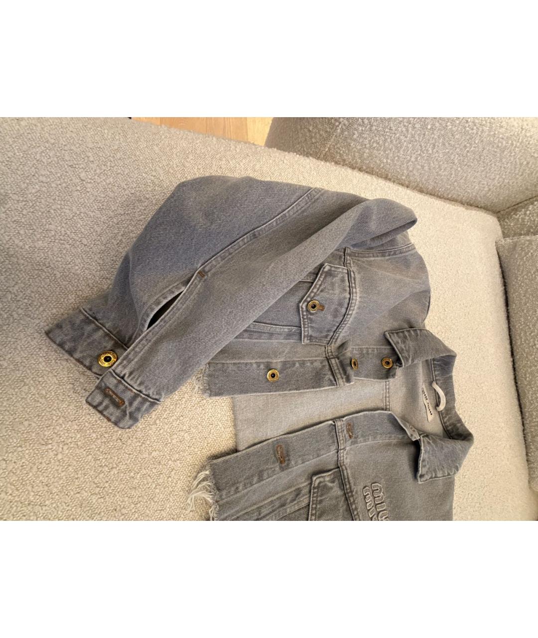 MIU MIU Серая деним куртка, фото 6