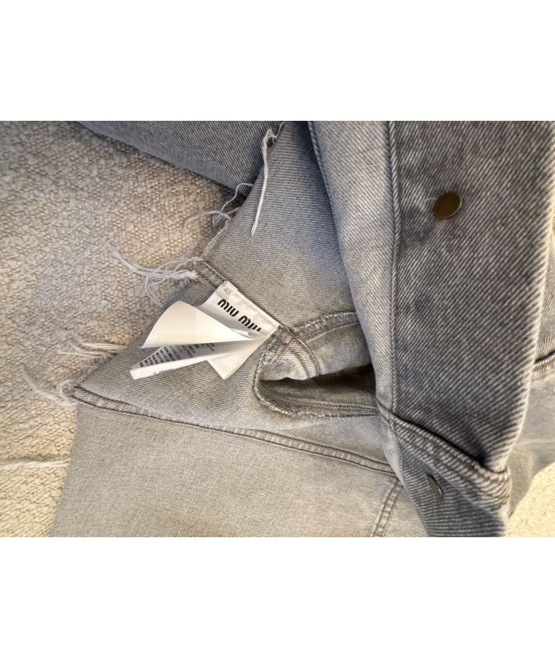 MIU MIU Серая деним куртка, фото 5