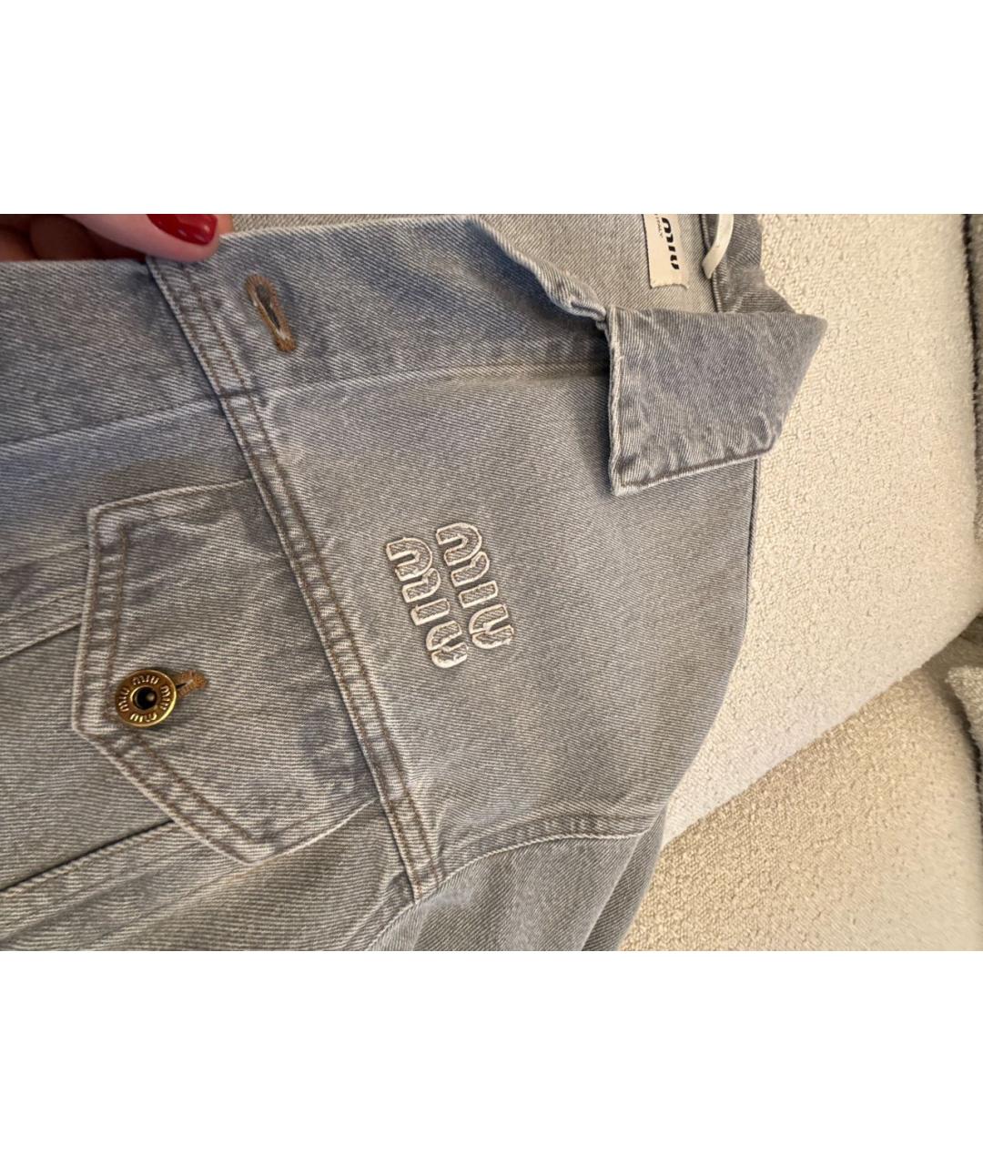 MIU MIU Серая деним куртка, фото 4