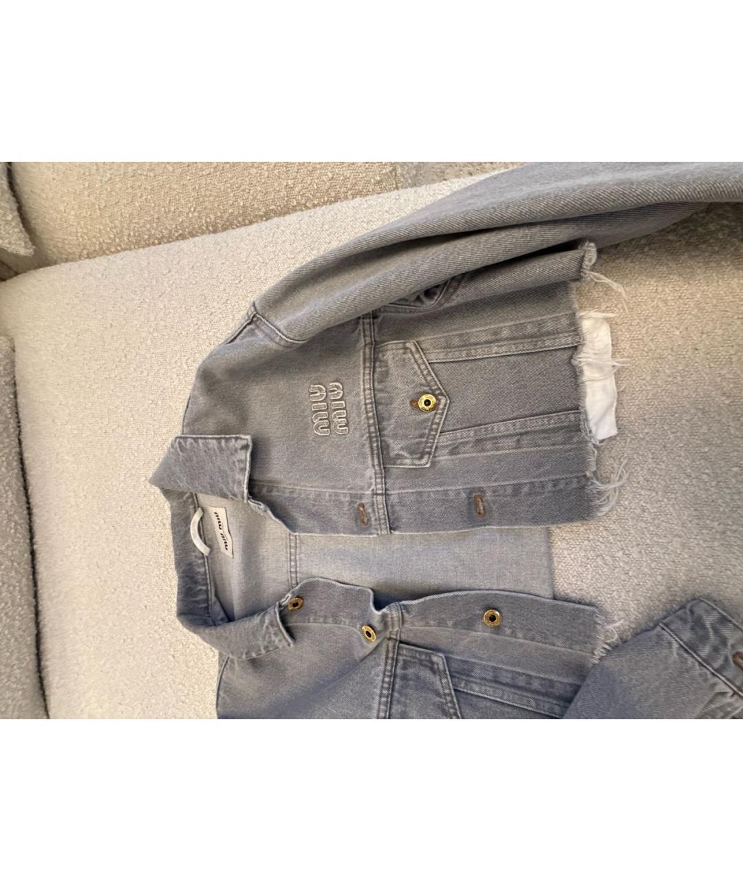 MIU MIU Серая деним куртка, фото 7