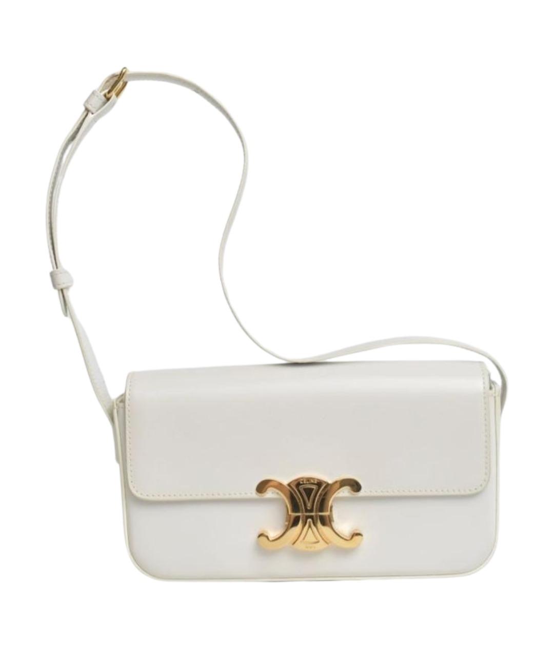 CELINE Белая кожаная сумка через плечо, фото 1