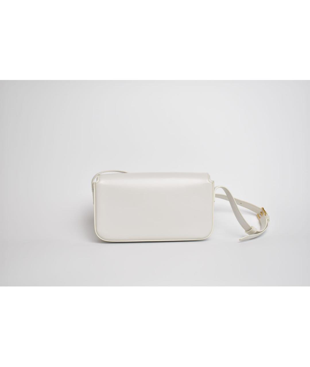 CELINE Белая кожаная сумка через плечо, фото 3