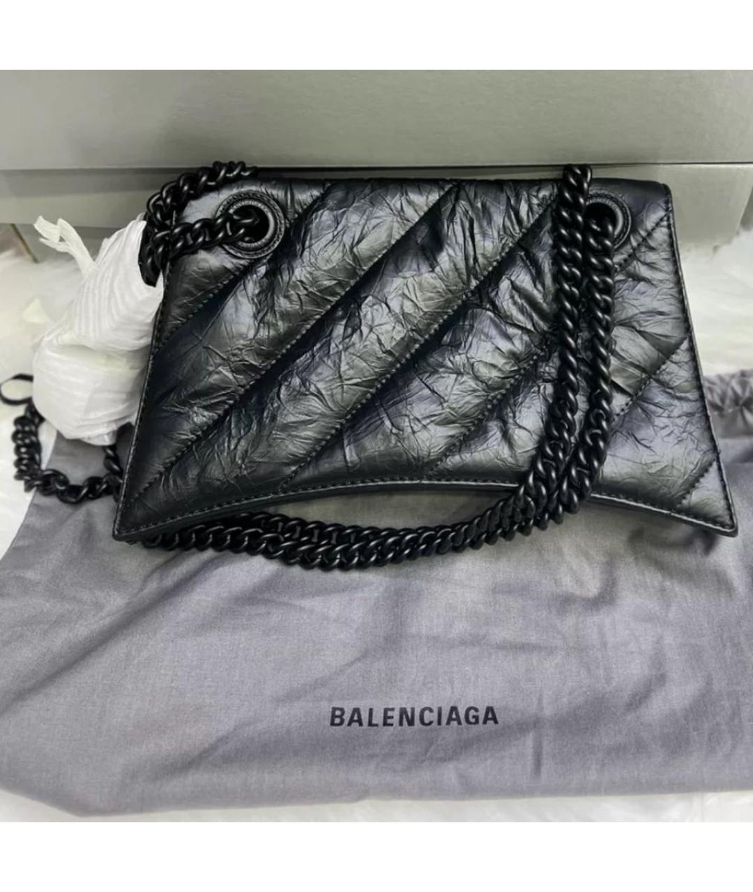BALENCIAGA Черная кожаная сумка через плечо, фото 3