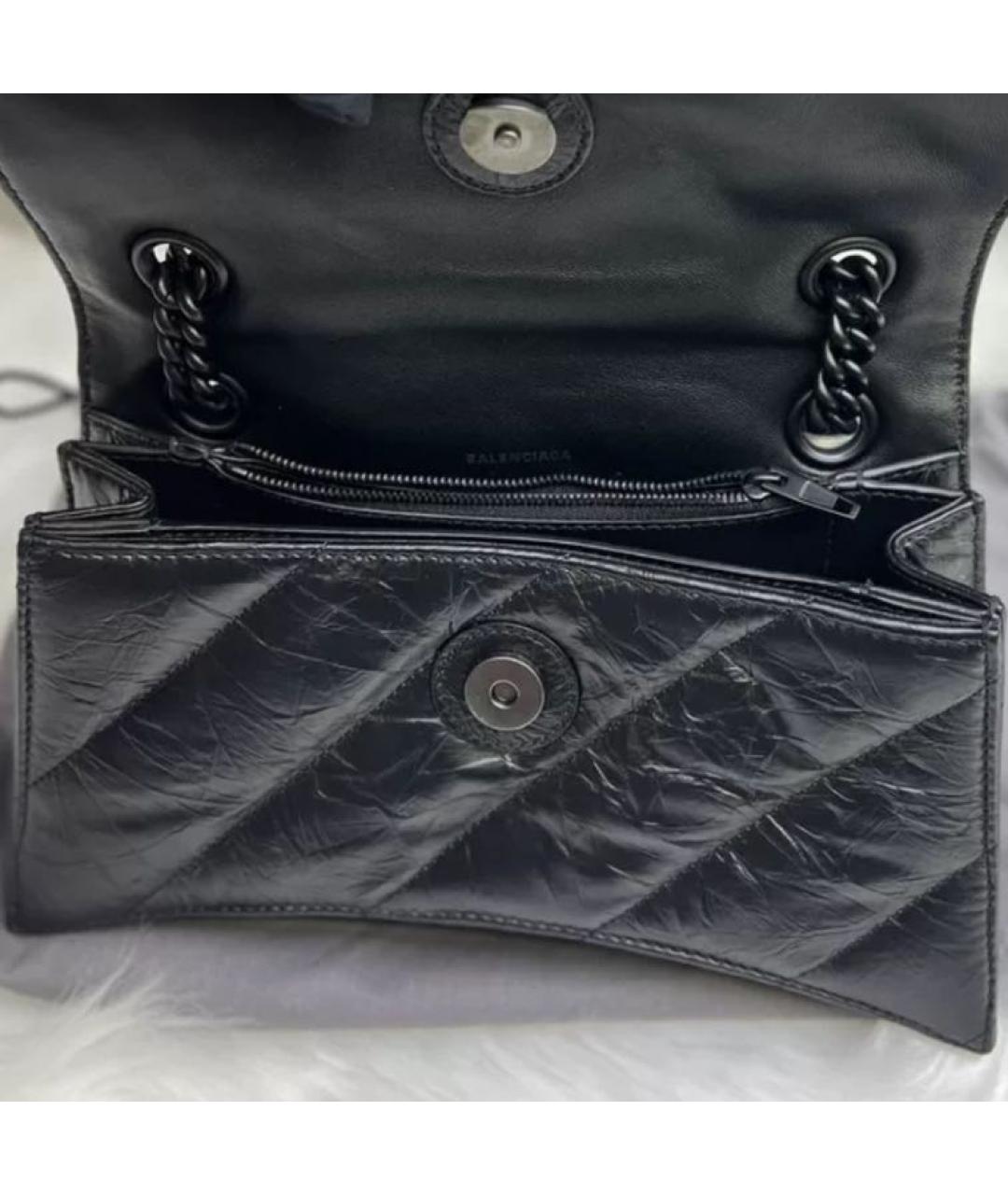 BALENCIAGA Черная кожаная сумка через плечо, фото 4