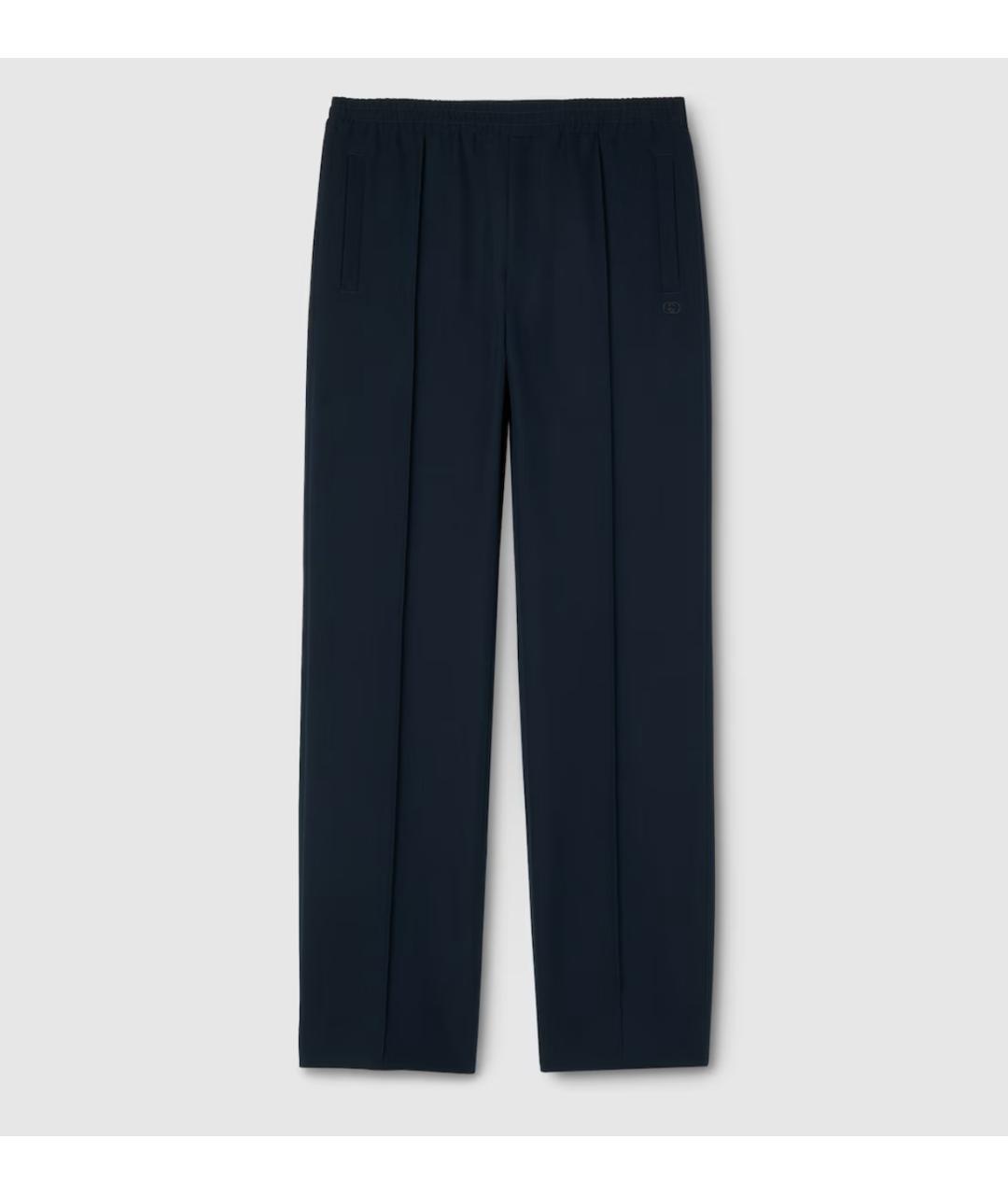 GUCCI Синие полиэстеровые повседневные брюки, фото 6