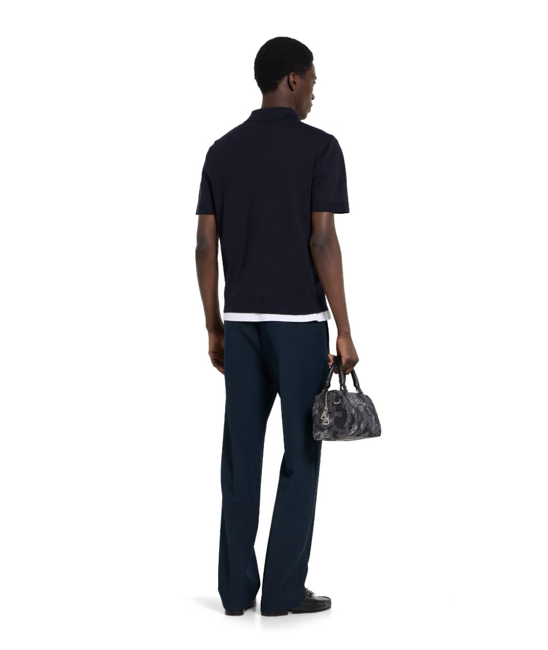 GUCCI Синие полиэстеровые повседневные брюки, фото 4