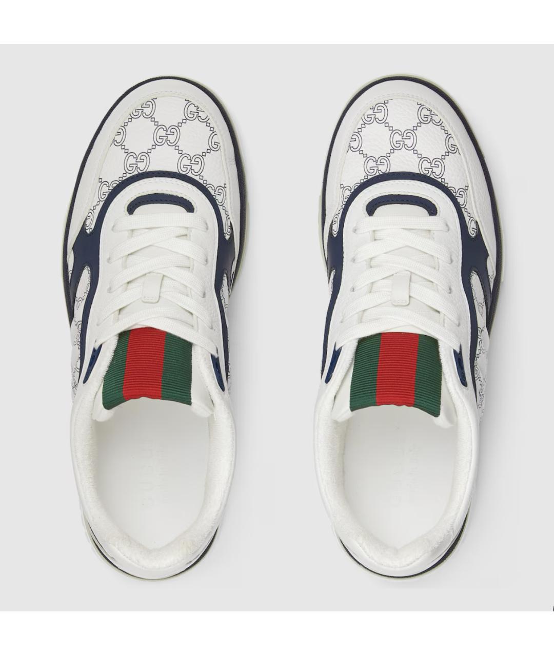 GUCCI Синие кожаные низкие кроссовки / кеды, фото 6