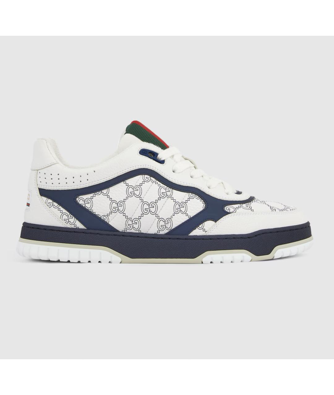 GUCCI Синие кожаные низкие кроссовки / кеды, фото 7