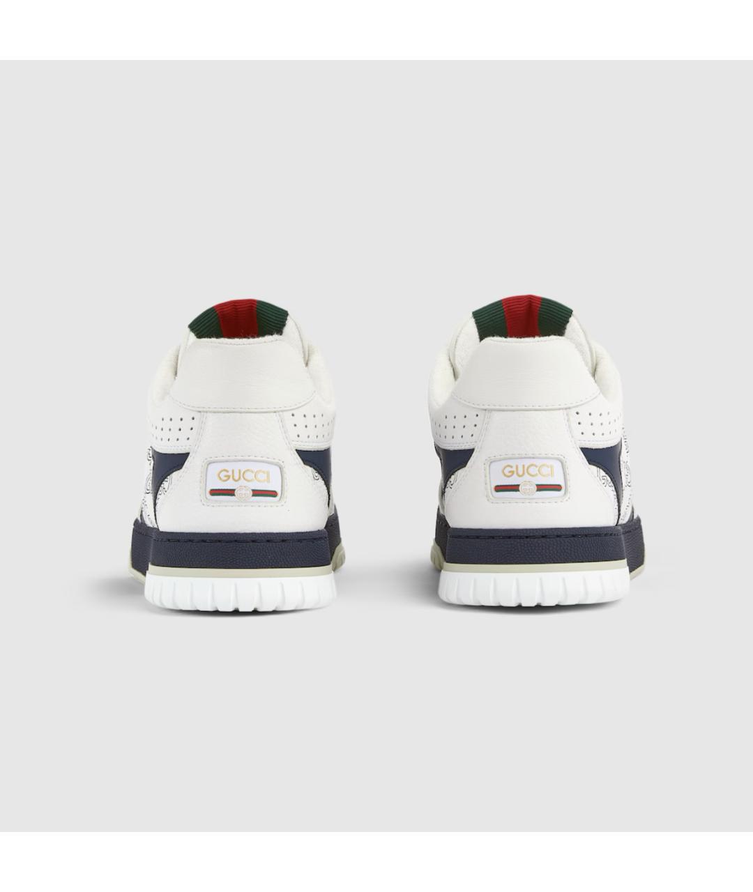 GUCCI Синие кожаные низкие кроссовки / кеды, фото 5