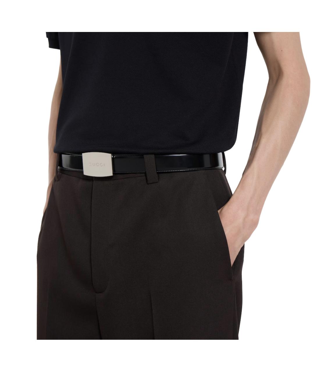 GUCCI Черный кожаный ремень, фото 3