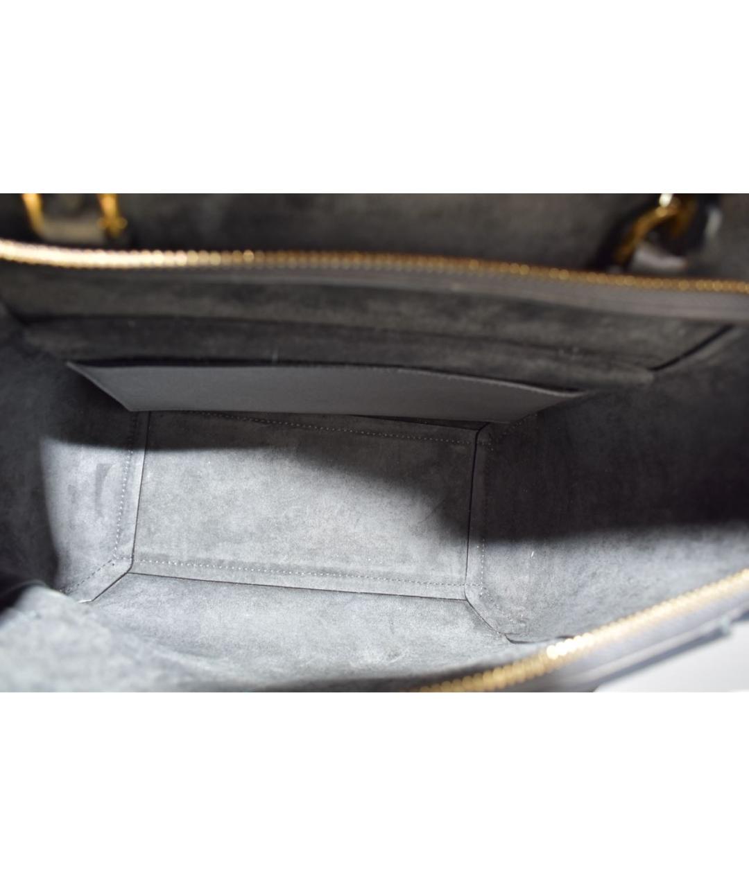 CELINE Серая кожаная сумка с короткими ручками, фото 4