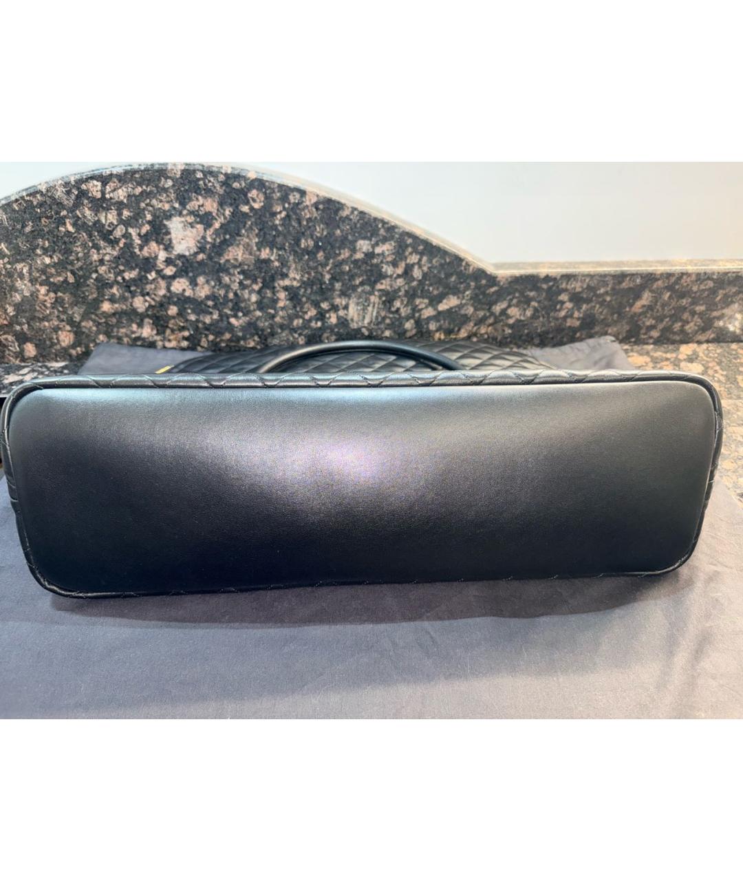 SAINT LAURENT Черная кожаная дорожная/спортивная сумка, фото 3