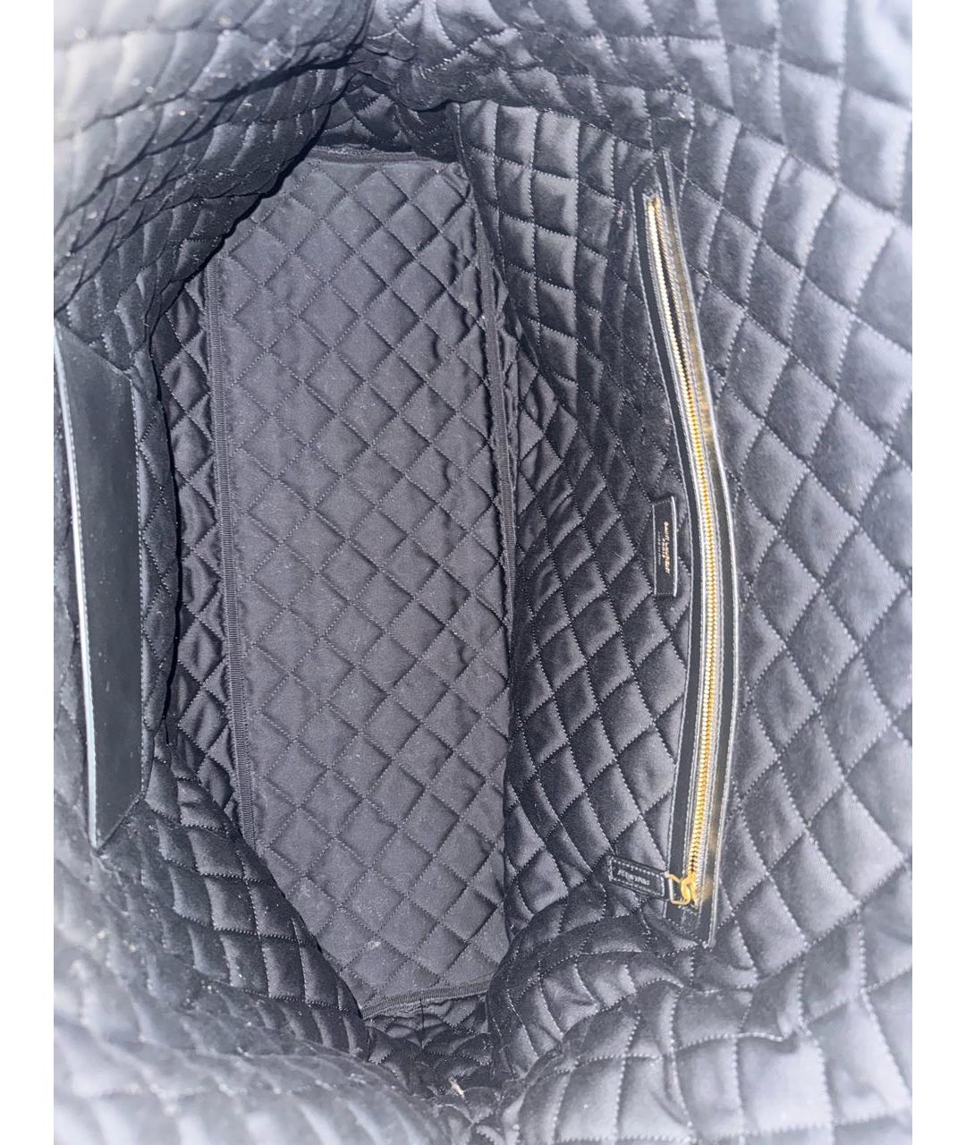 SAINT LAURENT Черная кожаная дорожная/спортивная сумка, фото 4