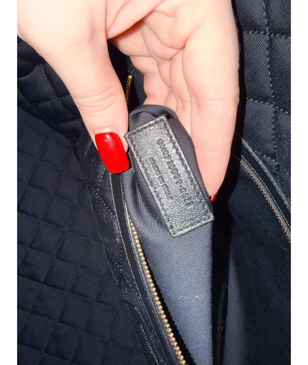 SAINT LAURENT Черная кожаная дорожная/спортивная сумка, фото 8