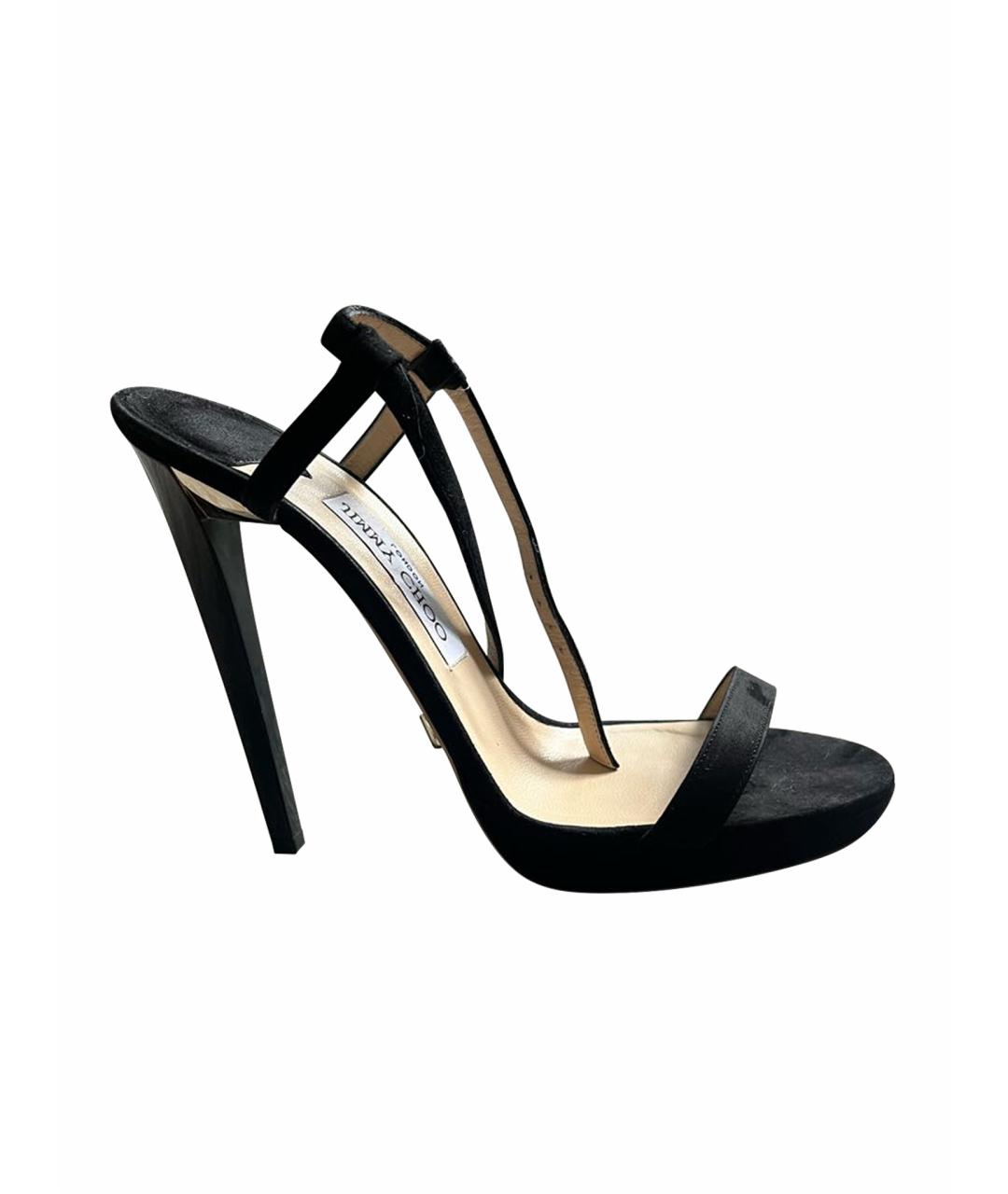 JIMMY CHOO Черные замшевые босоножки, фото 1