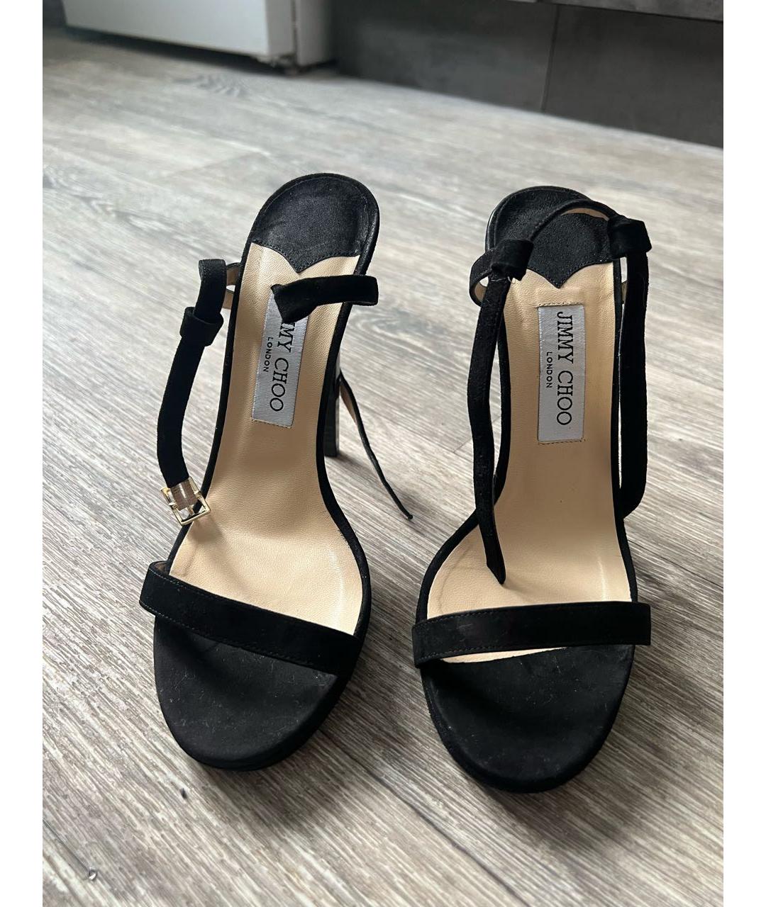 JIMMY CHOO Черные замшевые босоножки, фото 2