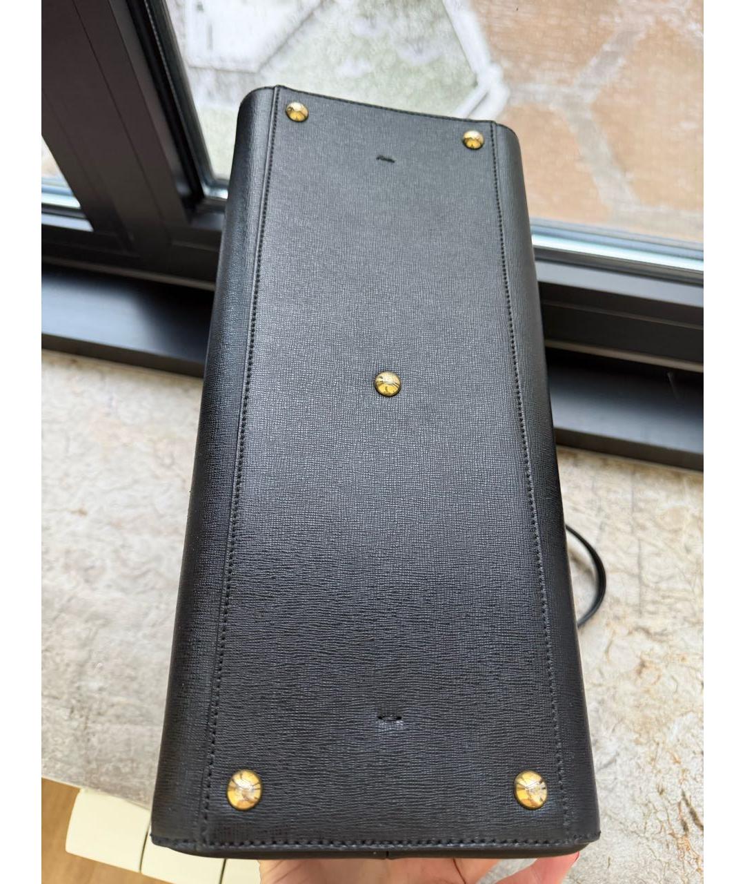 FENDI Черная кожаная сумка с короткими ручками, фото 4