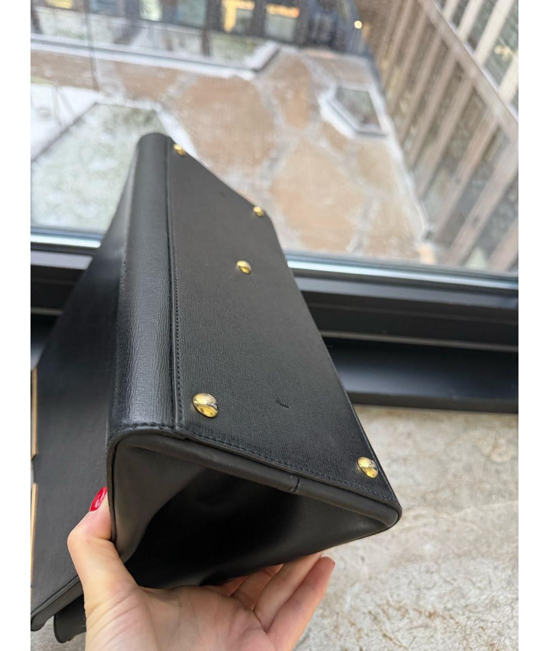 FENDI Черная кожаная сумка с короткими ручками, фото 5