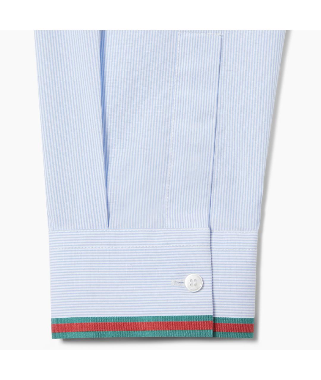 GUCCI Голубая хлопковая классическая рубашка, фото 3