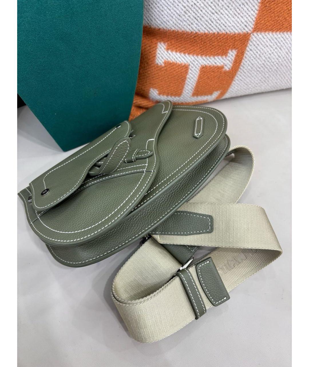 CHRISTIAN DIOR Зеленая кожаная сумка через плечо, фото 3