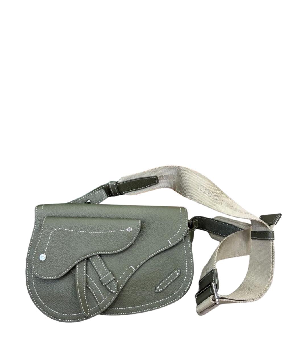 CHRISTIAN DIOR Зеленая кожаная сумка через плечо, фото 1