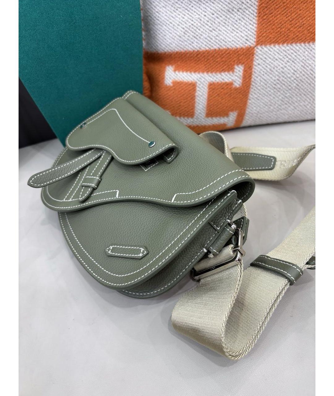 CHRISTIAN DIOR Зеленая кожаная сумка через плечо, фото 4