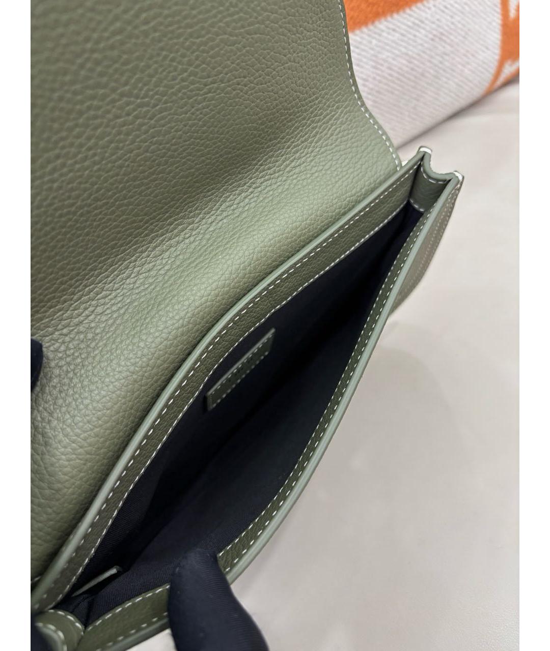 CHRISTIAN DIOR Зеленая кожаная сумка через плечо, фото 7