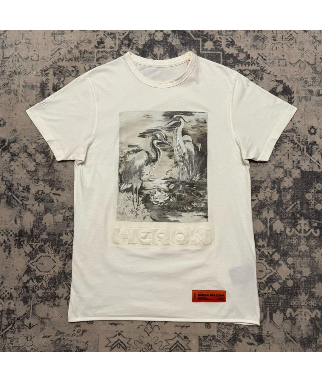 HERON PRESTON Белая хлопковая футболка, фото 2