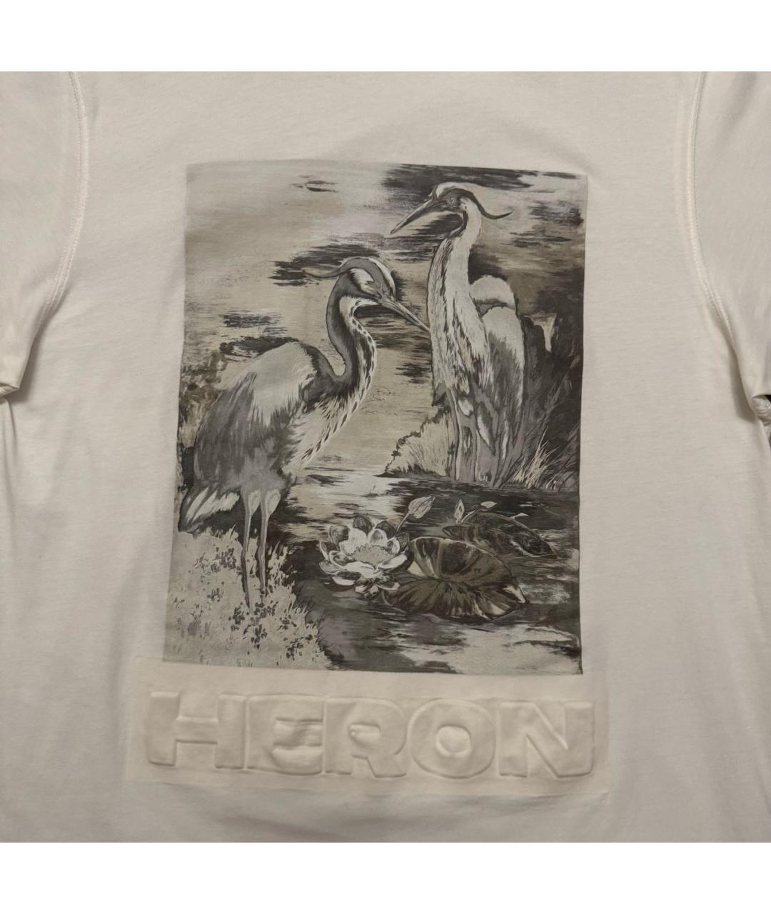 HERON PRESTON Белая хлопковая футболка, фото 3