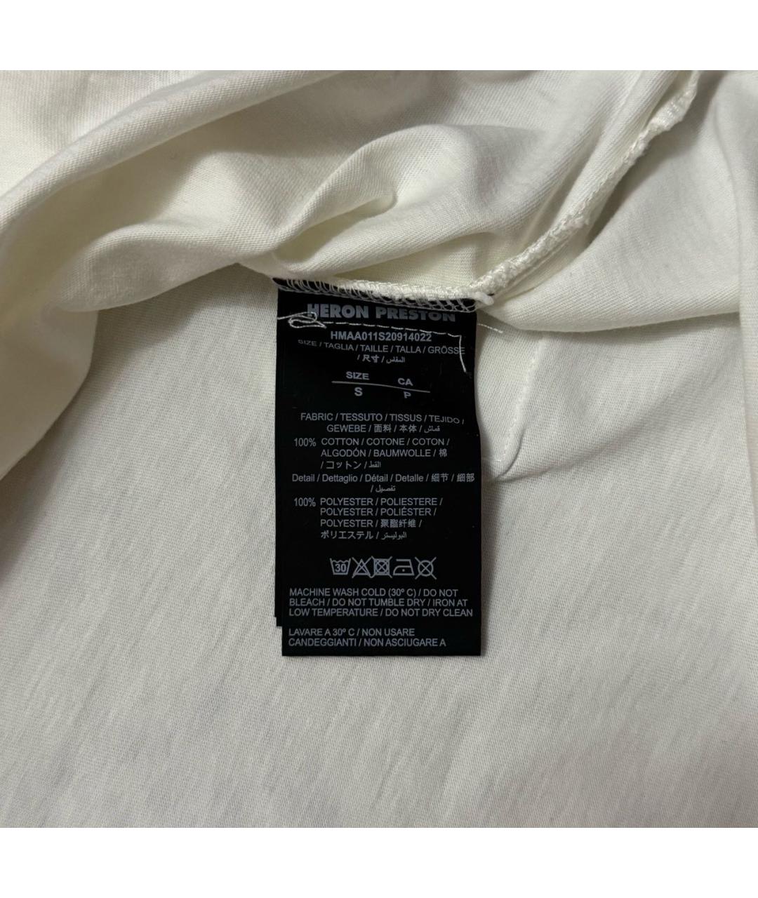 HERON PRESTON Белая хлопковая футболка, фото 6