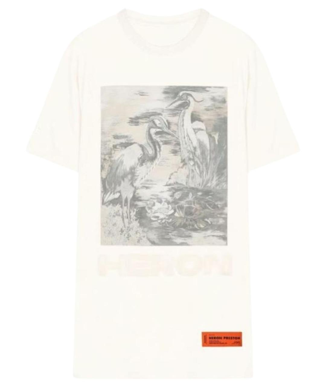 HERON PRESTON Белая хлопковая футболка, фото 1
