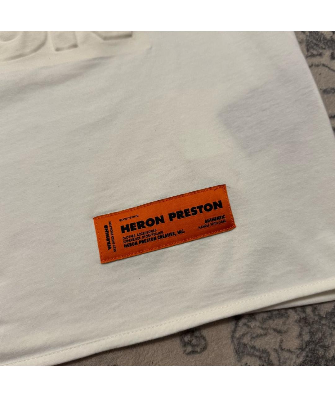 HERON PRESTON Белая хлопковая футболка, фото 5