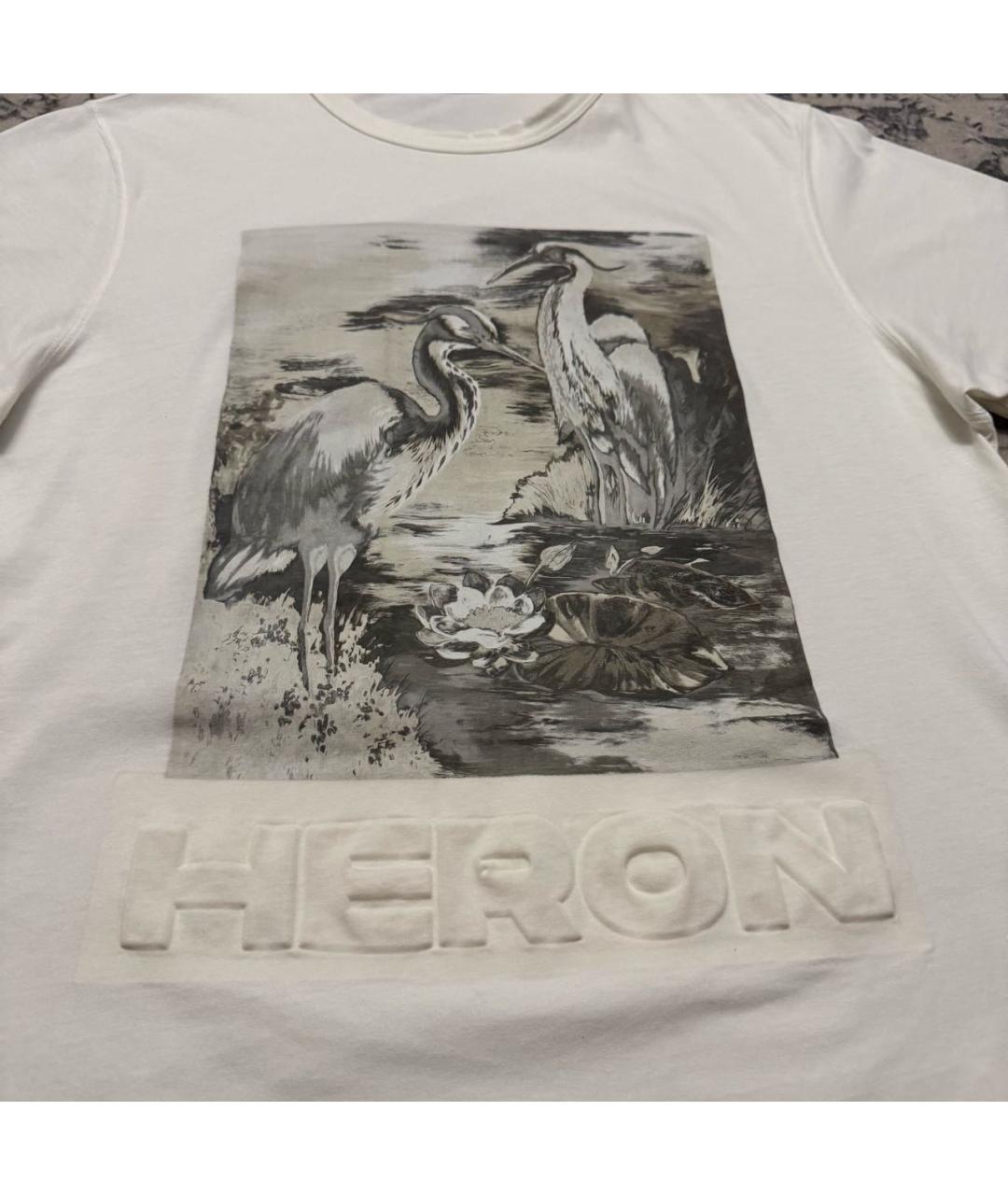 HERON PRESTON Белая хлопковая футболка, фото 4