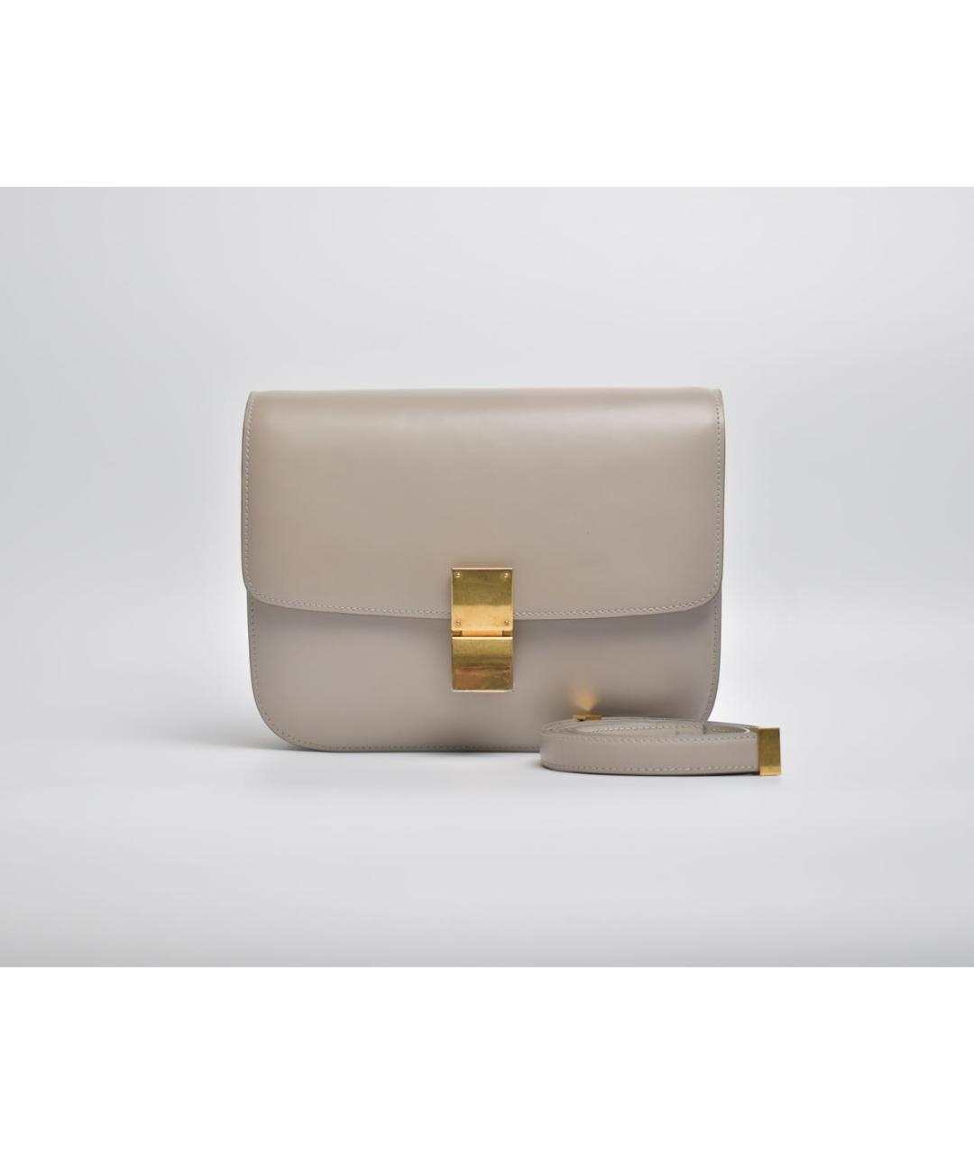 CELINE Серая кожаная сумка через плечо, фото 9