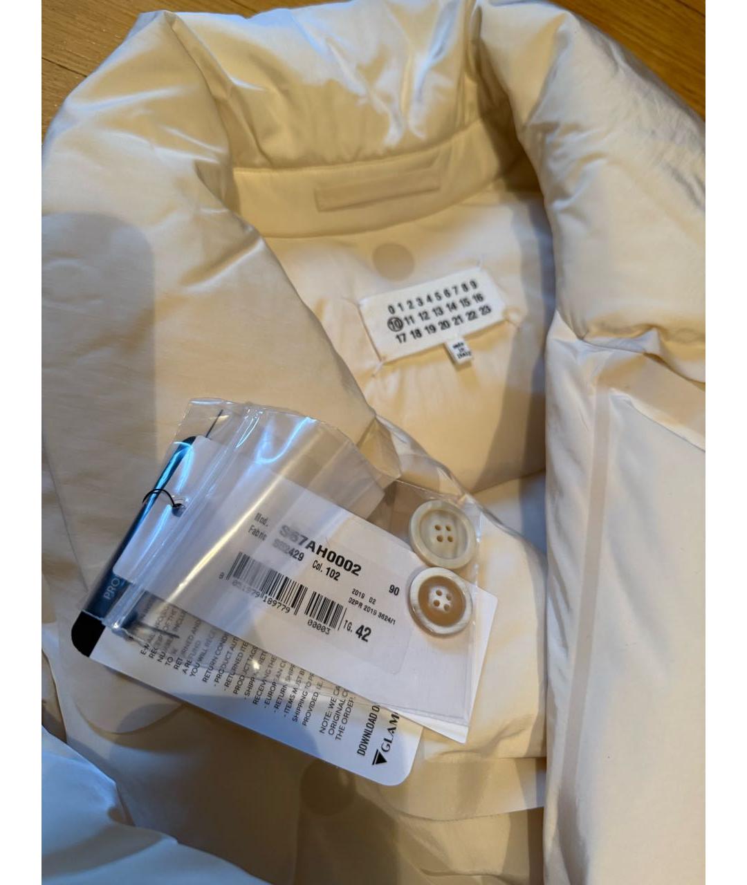 MAISON MARGIELA Белый полиэстеровый пуховик, фото 3